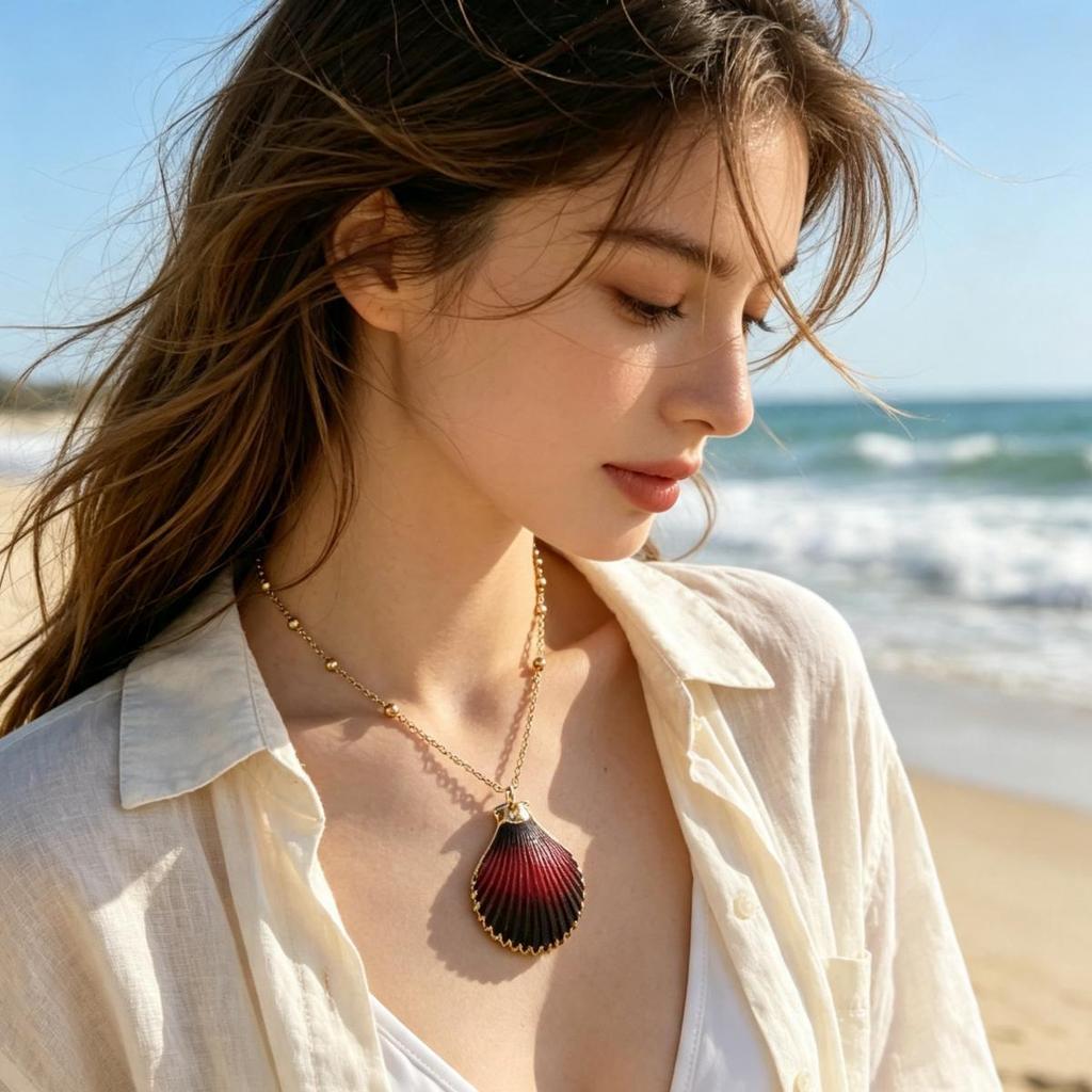 Summer Ocean Resort Seashell Pearl Pendant Necklace - High-End Luxury for Women