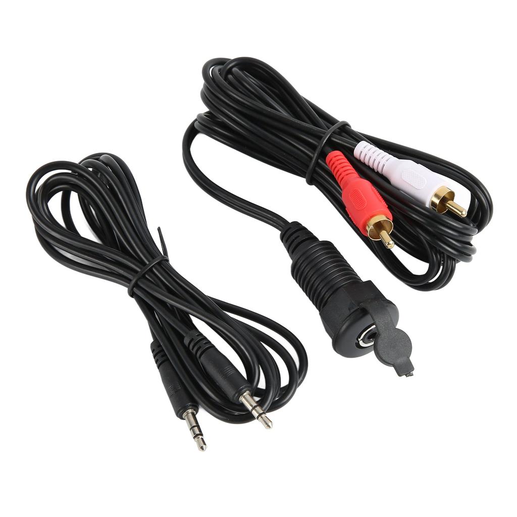 2m6.56ft AUX Panel Mount Cable 3.5mm to 3RCA Dashboard Panel Flush Mount Cable for Car Boat