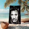 French legendary rock singer and actor Johnny Hallyday towel outdoor camping vacation swimming beach towel outdoor absorbent bath towel Y25
