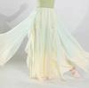 Women's Chinese Style Gradient Dance Dress, Flowy Chiffon Long Sleeve Performance Costume
