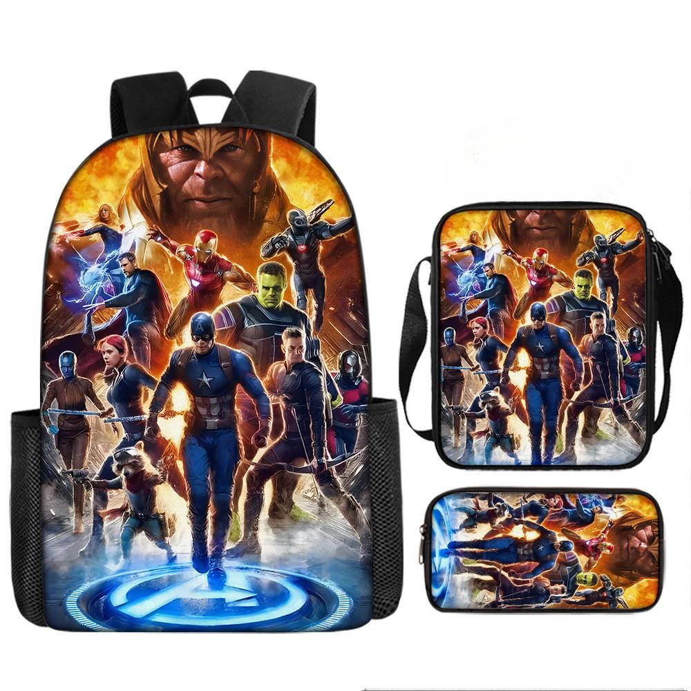Printed Avengers The Backpack Set Oxford Fabric Pencil Case Essentials School