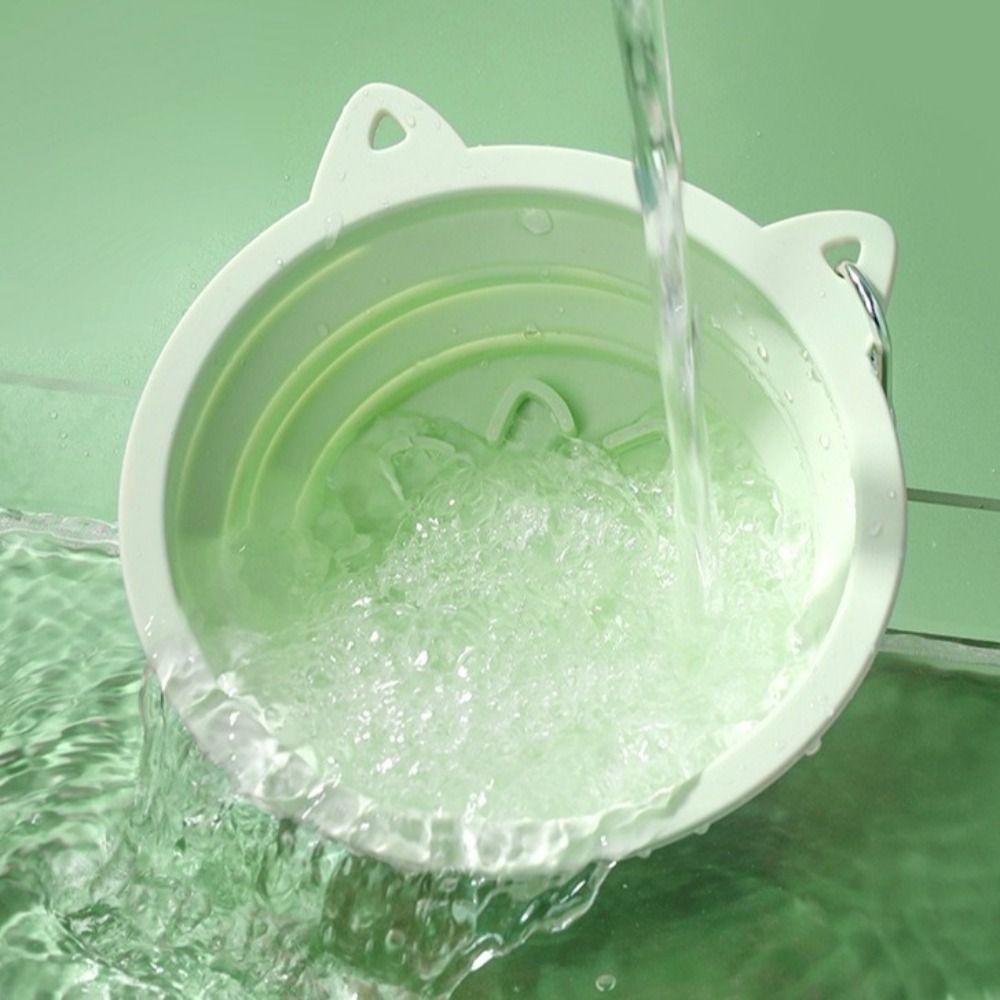 Macaron Color Folding Portable Pet Bowl Suction Cup with Hanging Hook Slow Food Feeder Silicone Dog Feeding Bowl Camping