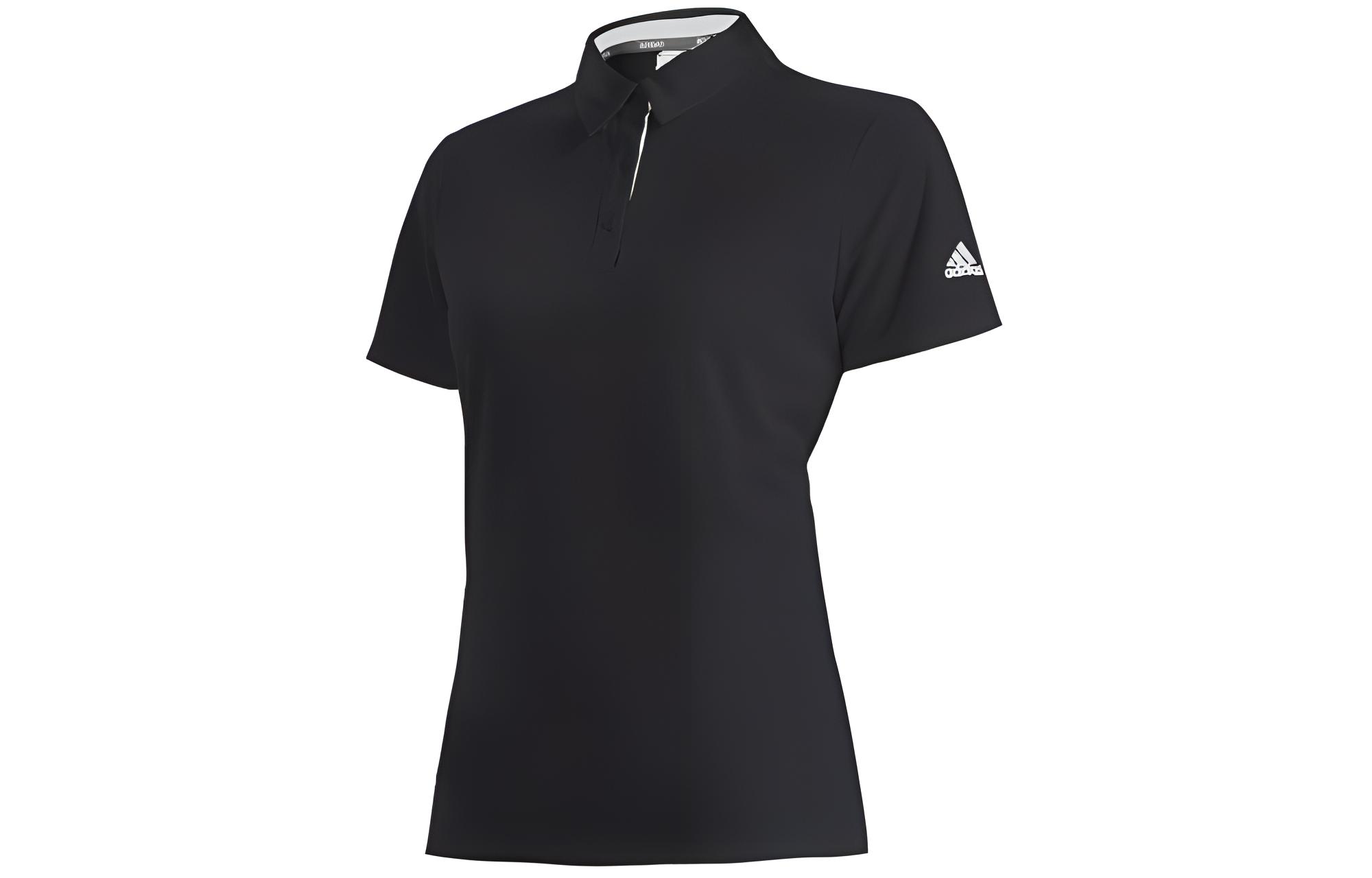 Adidas Polo Shirts Women s Black Polo Collar Moderate Straight Fit HR6418 S