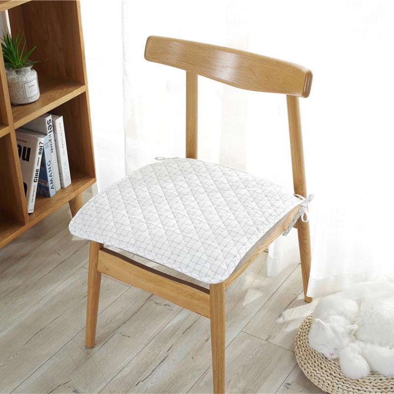 Solid-color all-cotton chair cushions simple and modern office chair cushions anti-slip home winter chair covers