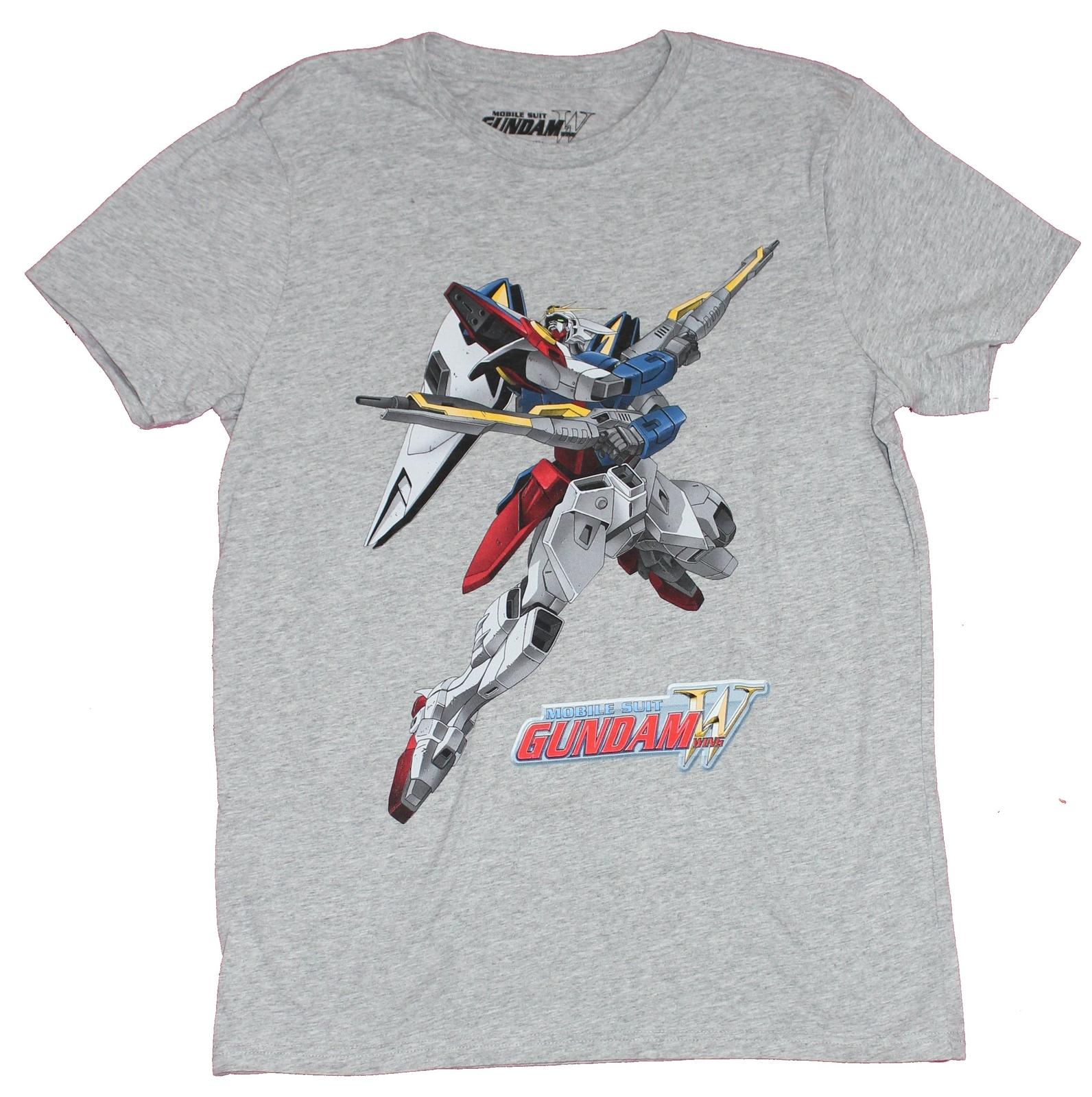 Mobile Suit Gundam Wing Mens T-shirt Mech over Logo Image S