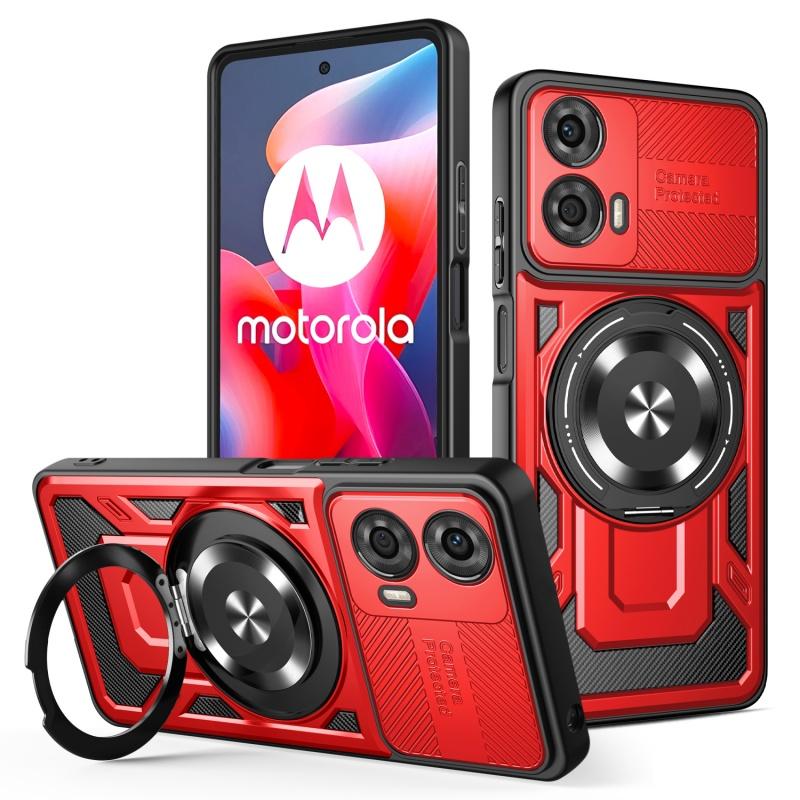 

Роскошный магнитный беспроводной чехол с MagSafe для Motorola G84 G54 G34 G24 G04, чехол-подставка Motorola Moto G24 красный