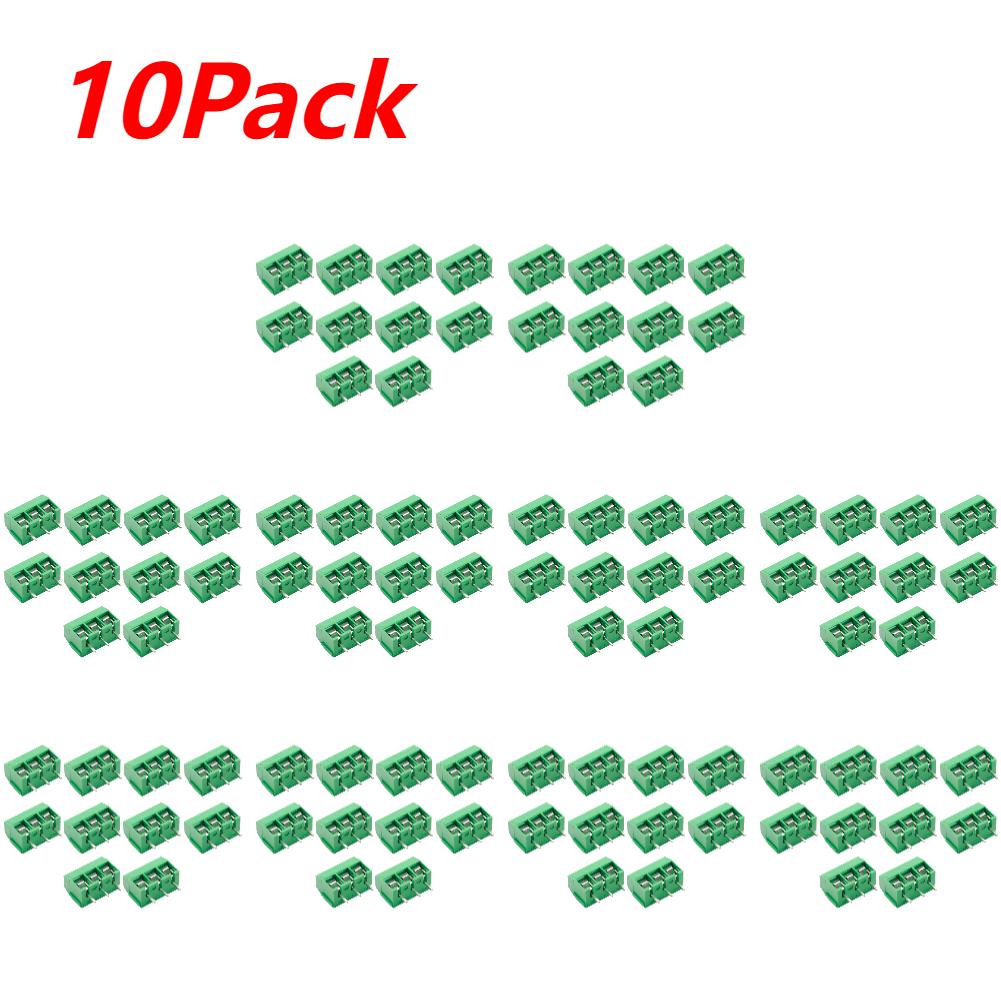10-100PCS KF301 2P/3P PCB Terminal Block Connector Blue Green PCB Screw Terminal Block Connector Assortment Kit for Arduino