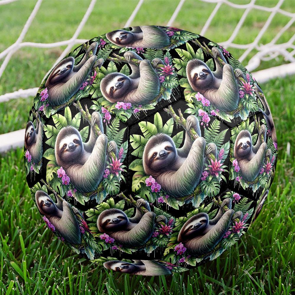 1pc Sloth Paradise Size 5 Soccer Ball Professional Match Training Football Indoor &Outdoor Sports Ball Training Ball Lightweight Durable y80