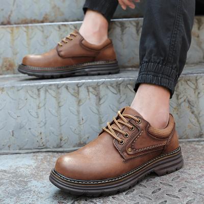 Spring and Autumn New Four Seasons Genuine Leather Pumps Workwear Outdoor Non-Slip Casual Leather Shoes Big Head Shoes Low-Top Shoes
