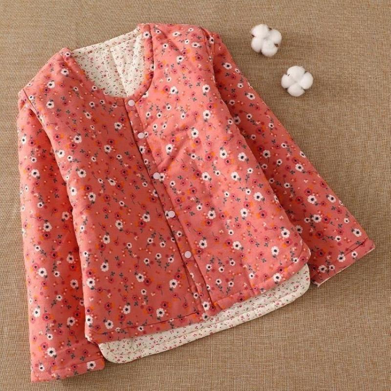 

Женская зимняя свободная хлопковая куртка с хлопковой курткой и внутренней подкладкой для тепла, короткая облегающая хлопковая куртка с цветочным принтом 5XL