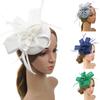 Faux Feather Fascinator Hat Net Yarn Hat Shape Bow Mesh Mini Beret Hat Headdress