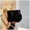 IELGY Plush Bag Autumn Winter Pearl Chain Crossbody Bag