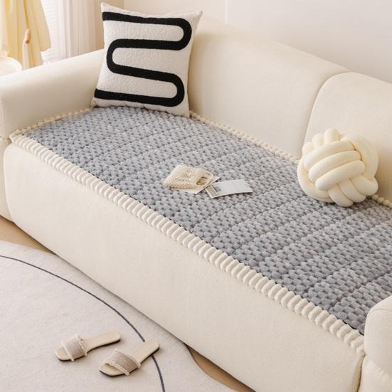 Sofa Cushion Cover Thickened Plush Couch Covers Pet Friendly Soft Slipcover Protector for Living Room Bedroom