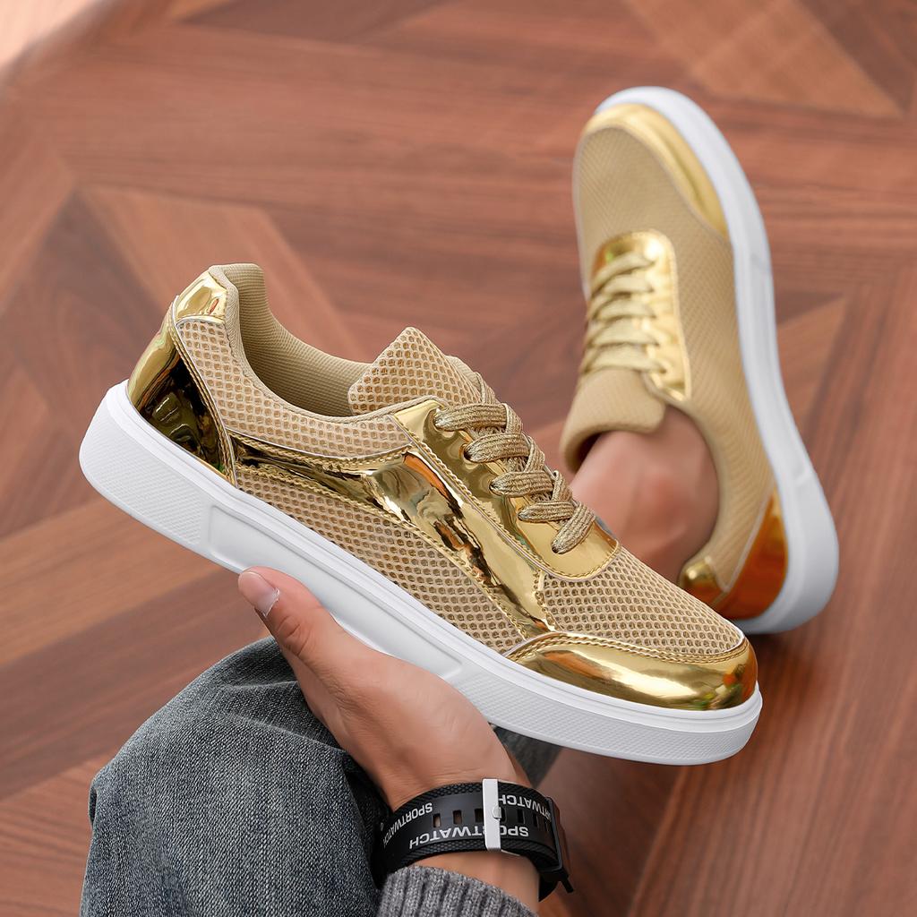 TUINANLE Women Sneakers Rhinestone Ladies Shoes Mesh Vulcanized Shoes Thick-soled Casual Bling Glitters Shoes