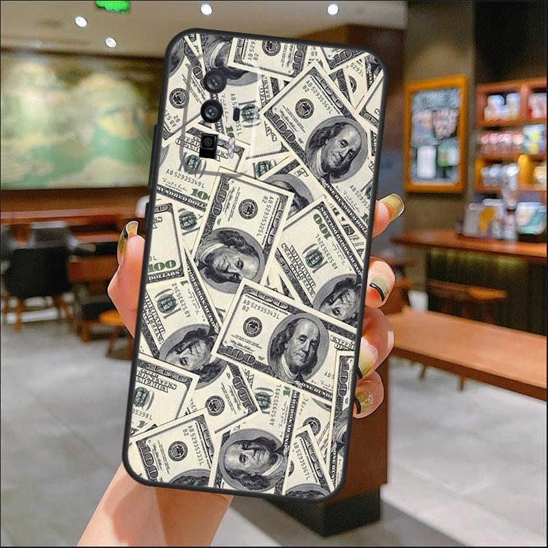 Banknote Dollar Cash Money Case For Xiaomi 15 14 Ultra 13 11T 12T 13T 14T Pro POCO X7 Pro X3 X5 X6 M6 F5 F6 Pro Cover