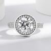925 Sterling Silver Princess Round Bag 3 Carat Imitation Mozambican Diamond Zircon Ring Birthday Anniversary Party Gift