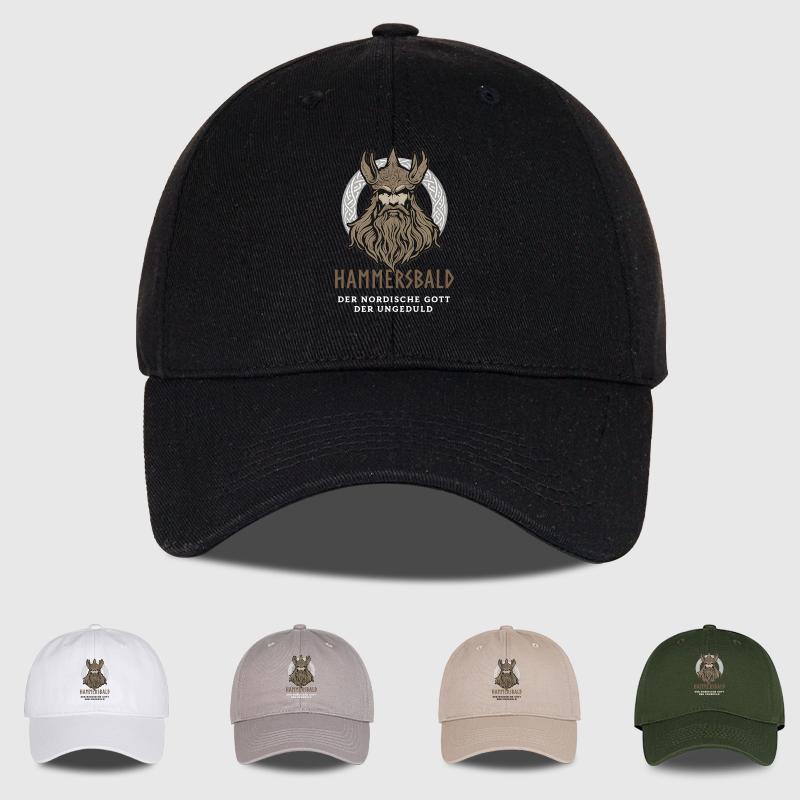 Hammersbald Printed Baseball Cap Soft, Comfortable, Lightweight, Breathable, Adjustable Retro Viking Style, Bold And Fashionable