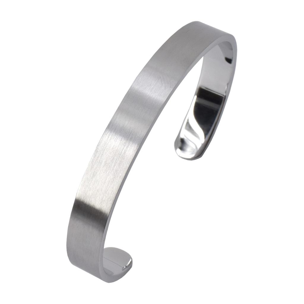 Bracelet Bangle Wide Straight Bangle Surgical Stainless Steel 316L Directly Managed [Lion Heart] Men's LH-1 (With Pouch)
