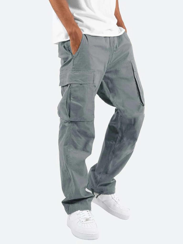 2025 Men's Summer Casual Workwear: Thin European & American Style Drawstring Multi-Pocket Pants