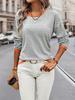 2024 Autumn Women's Striped Long Sleeve Round Neck Knit Pullover Sweater