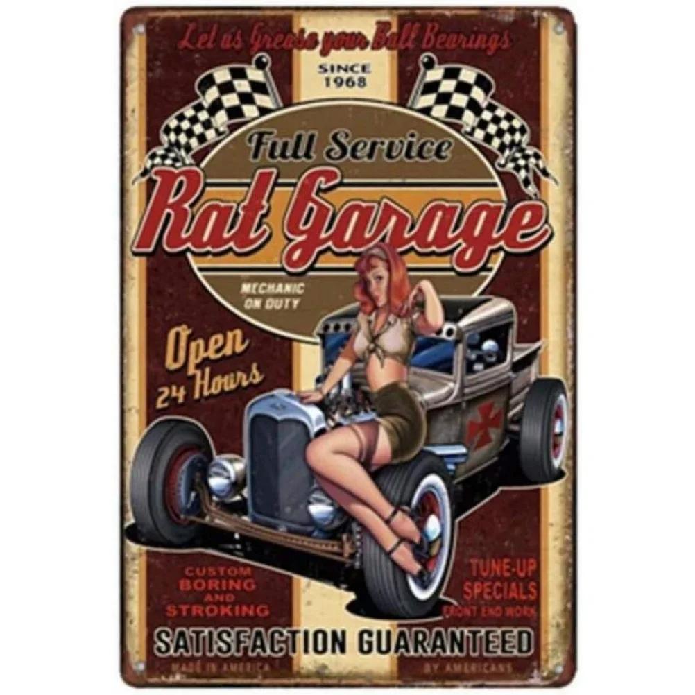 

Винтажная металлическая жестяная настенная табличка Pinup Garage Service Ретро Железный Арт Декор для Гаража Кафе Туалета Клуба Бара Классическая Постерная Табличка 20x30cm