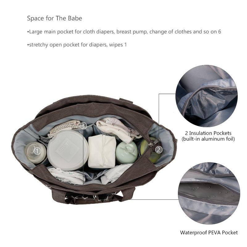 New Handbag/Shoulder Diaper Bag with Pacifier Pouch for Maternity and Baby Travel & Outdoor Use