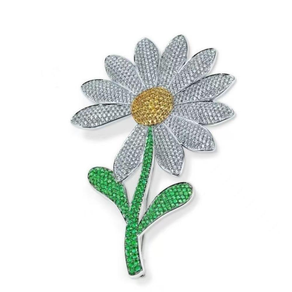 

Daisy Suit Collar Pin Korean Style Pearl Brooch Temperament Daisy Brooch Women серебряный