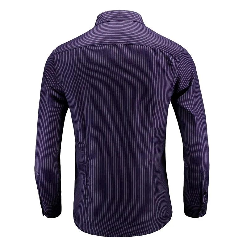 2026 Spring Summer Men's Long Sleeve Shirt Men Casual Business Striped Shirt Fashion Male Slim Fit Oversized Shirt 4Xl