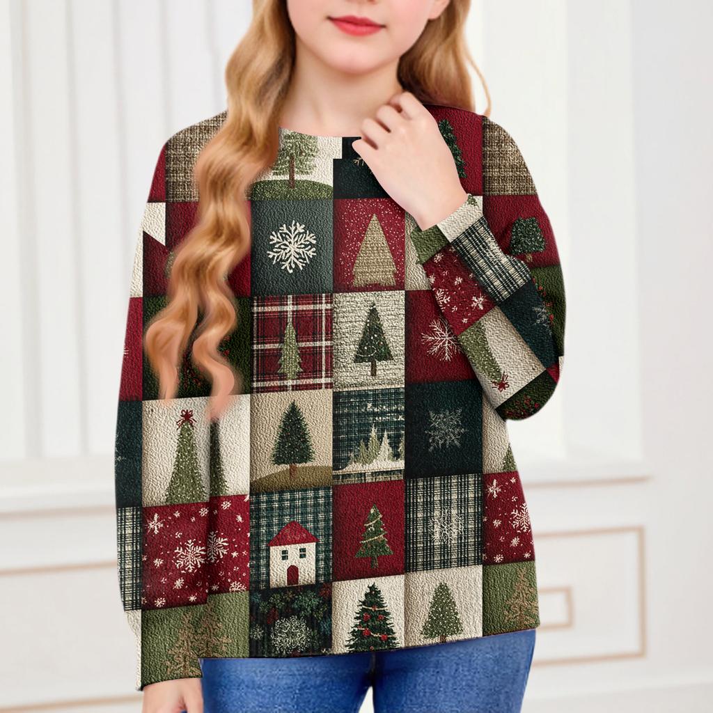 Christmas Day Sweatshirts For Children Boys And Girls Knit Sweater Cute Shirt Fall Crewneck Pullover Tops