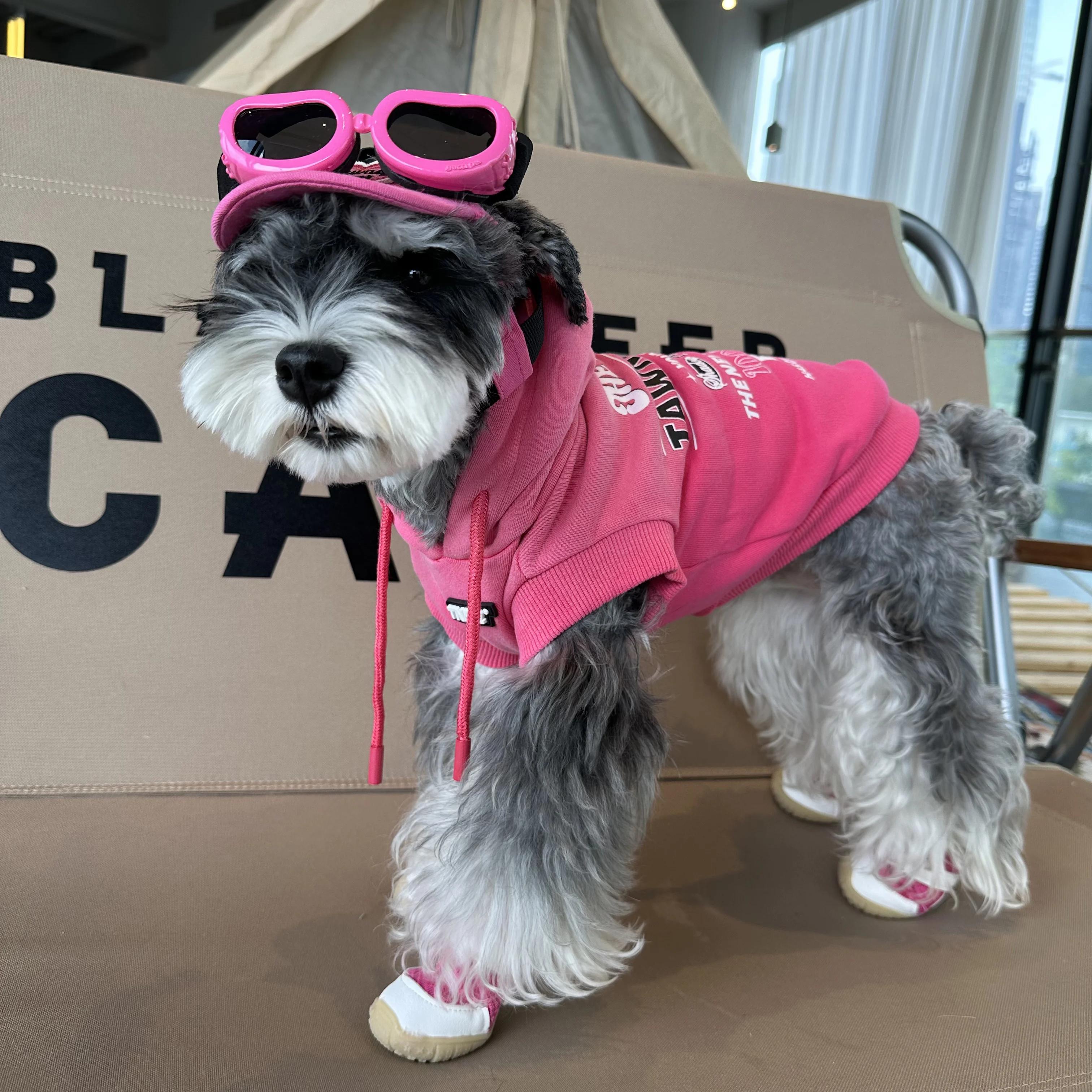 

Schnauzer Dog Sweatshirt Puppy Cat Pullover Dogs Small Dog Hoodie Coat Winter Warm Pet Clothes for Bulldog Pet Products XS(1-1.5KG) розовый