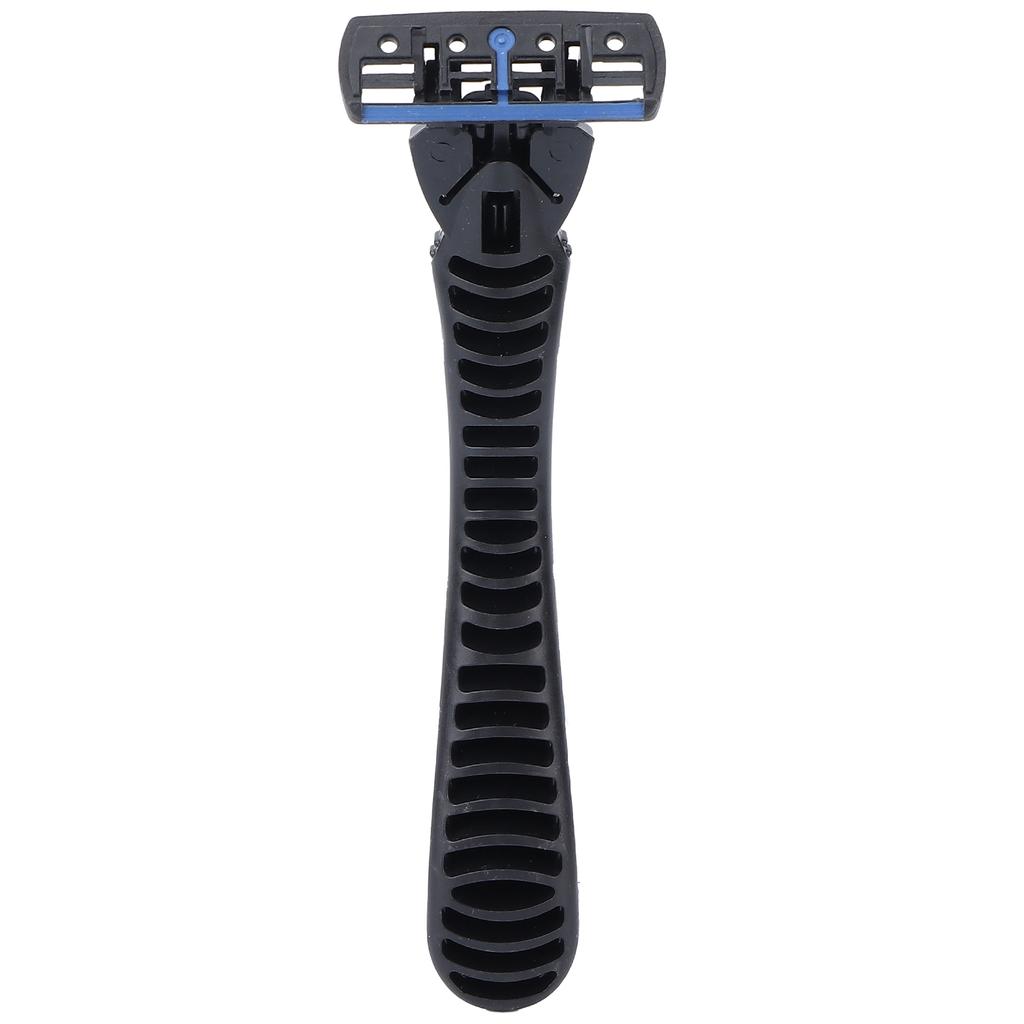 Manual Razor Set 6 Layers Blade Reusable Razor Handle 6 Refills Men's Shaving Razors Silver White