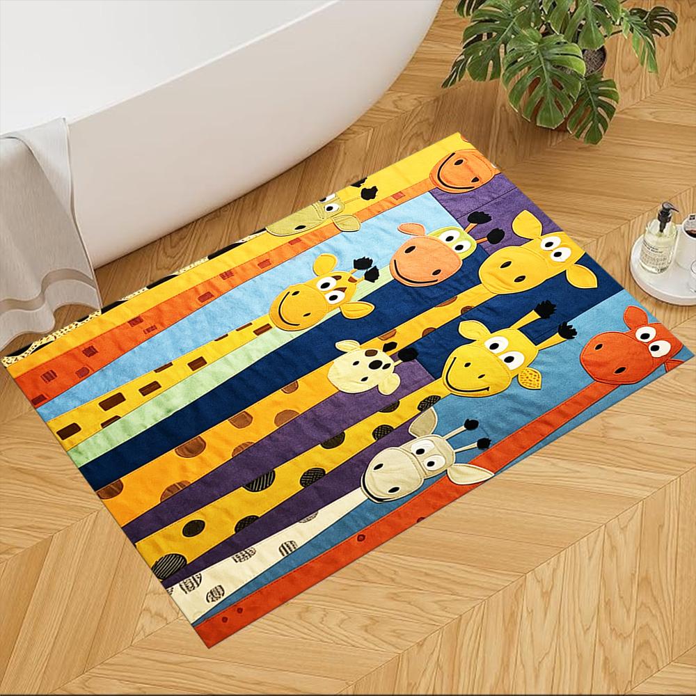 Jungle Giraffe Adventure Non-Slip Home Carpet Design for Office Decor Living Room Bedroom Gift