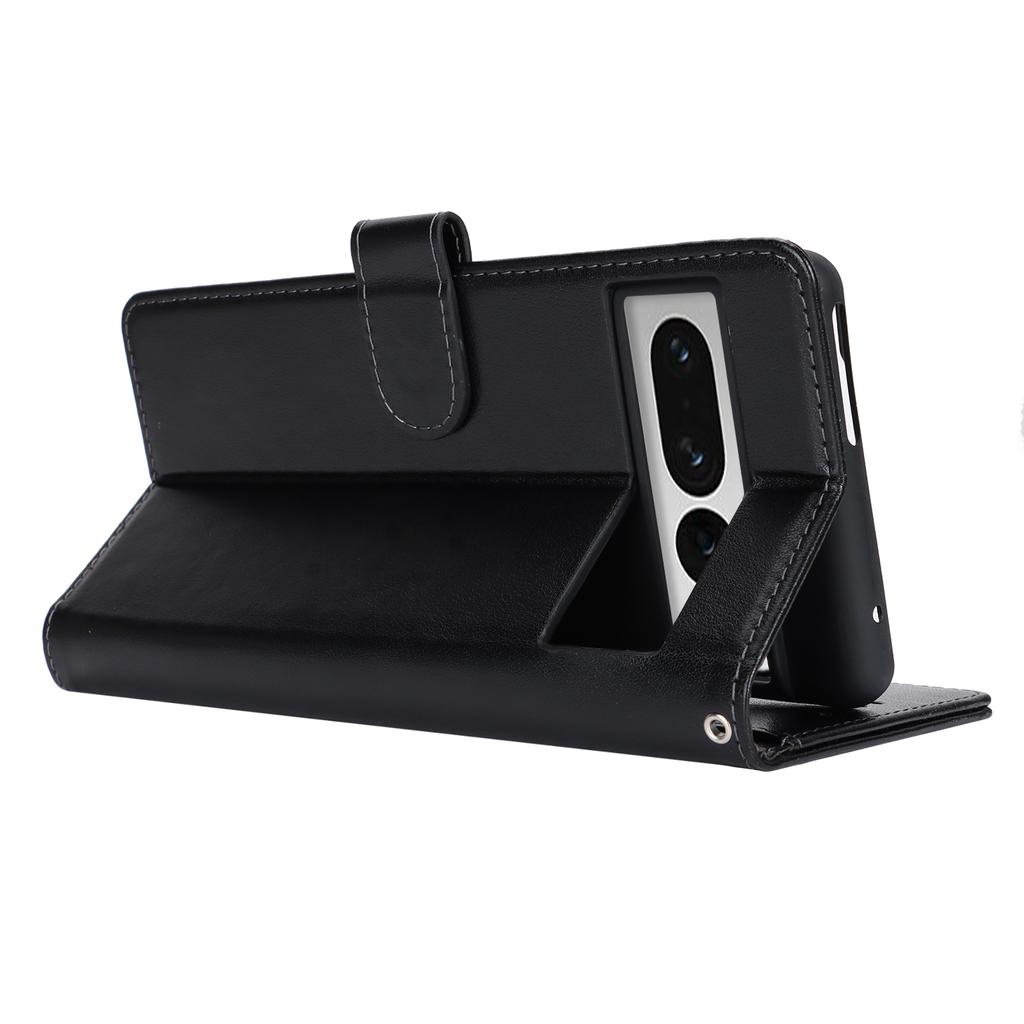 For Google Pixel 7 Pro 5G Case Textured Leather Wallet Phone Cover with Strap