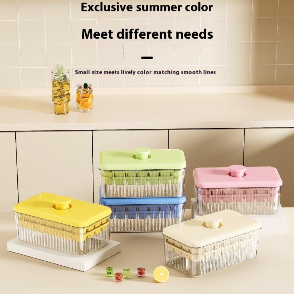 Press-to-Release Ice Cube Tray Food Grade Large Capacity for Home Freezer Storage Box for Perfect Ice Blocks Ice Cube Gadget