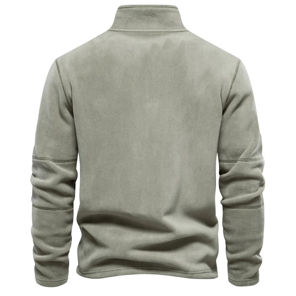 Men's Autumn and Winter New Item Standing Collar Half Zipper Long Sleeved Sweatshirt Standing Collar, Men's Fleece Top