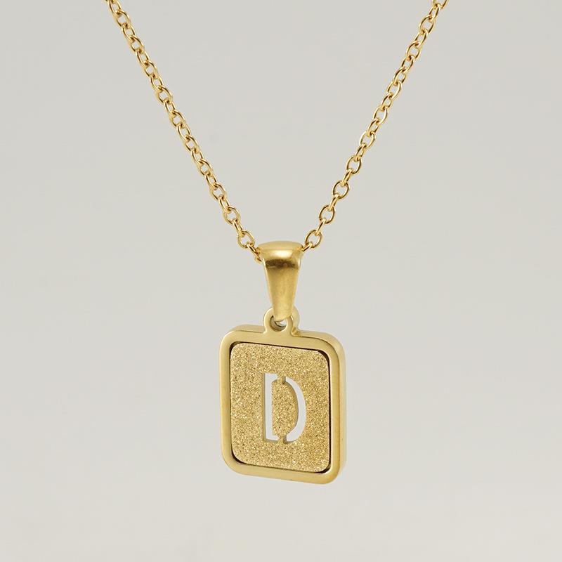 18K Hollow 26 English Letter Necklace Women's Fashion Letter Pendant Jewelry 2026