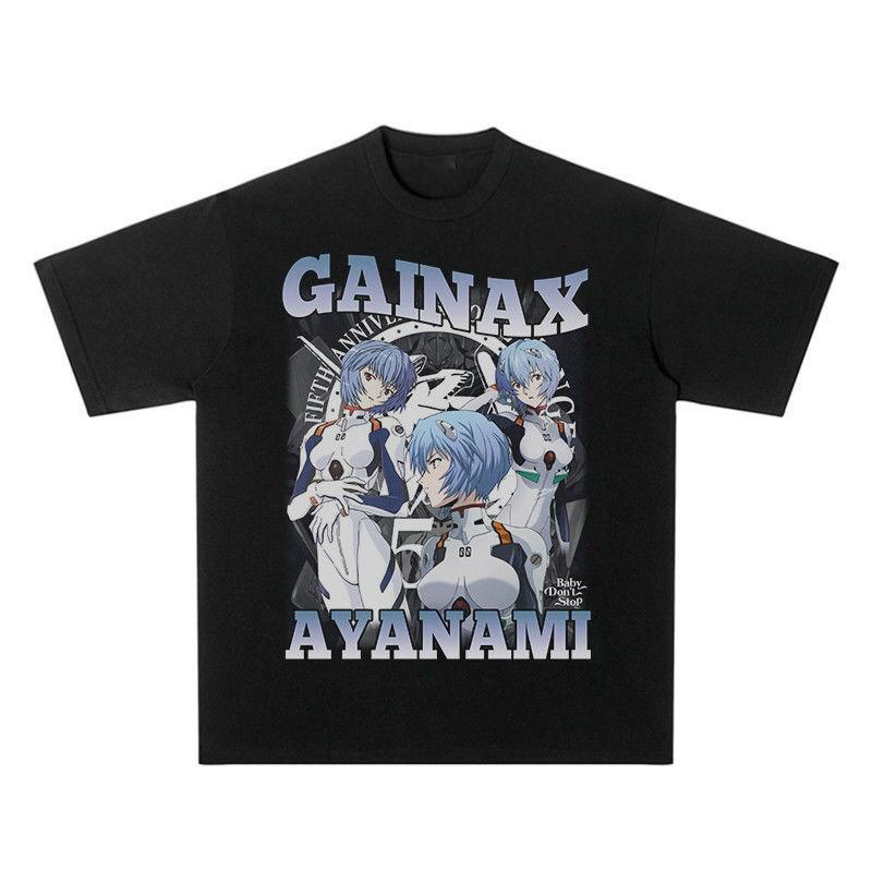 Aya Poli New Century Gospel Warrior Second Dimensional EVA Short Sleeve Men's Cotton Couple T-Shirt Crew Neck Summer