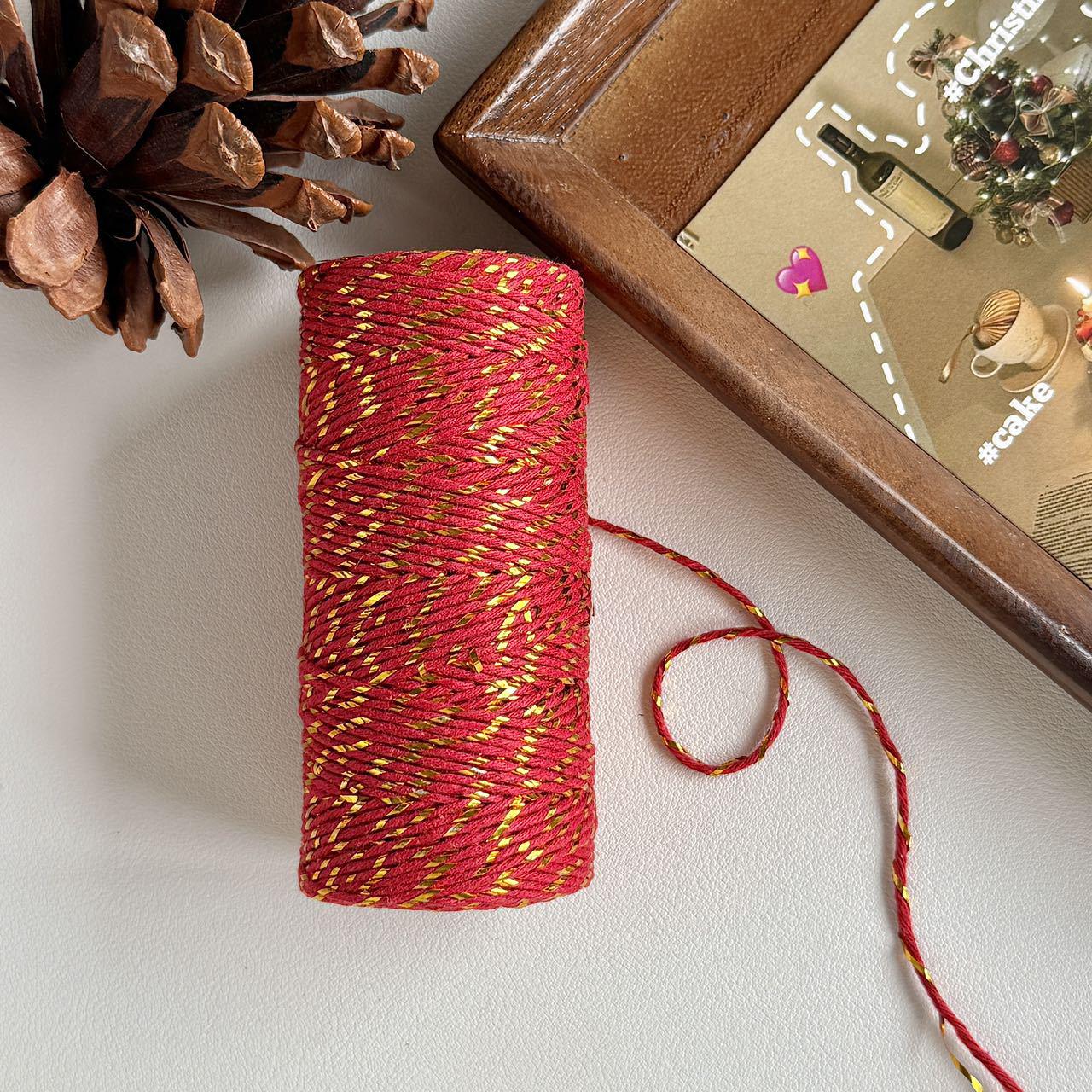 

2mm Two-Color Cotton Ribbon for Handmade DIY, Gift Box Tags, Bouquets, and Packaging