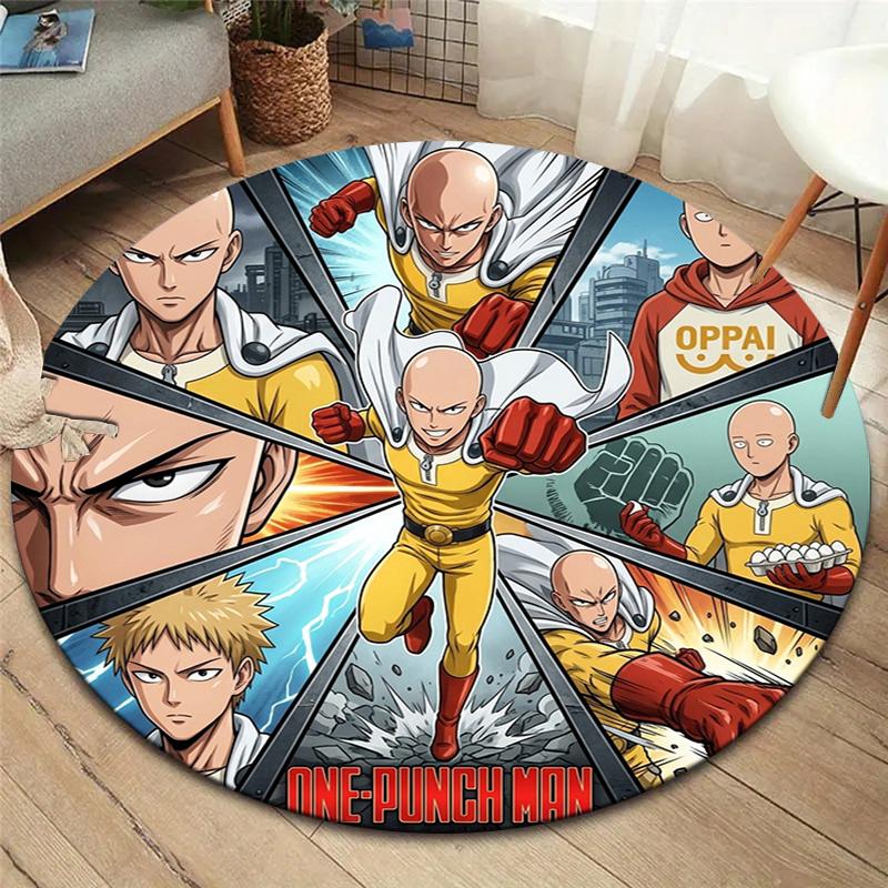 Onepunch Man Round Area Rug Carpet Rug For Living Room Bedroom Sofa Playroom Decor Nonslip Floor Mat