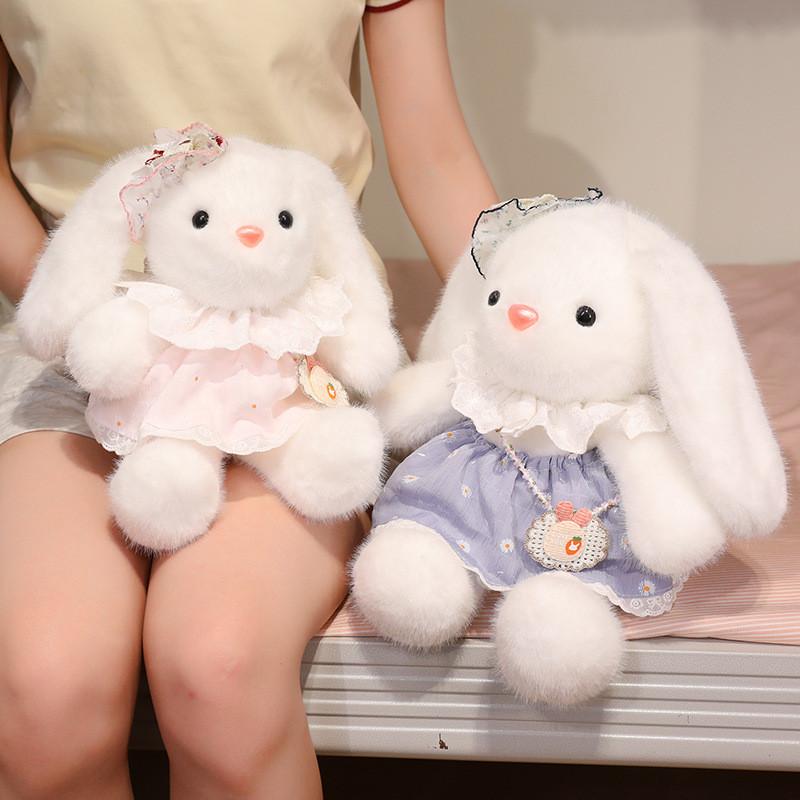 Plüsch-Hasenpuppe mit Kleid Weiche Baumwollfüllung für Kinder und Teenager Geschenk