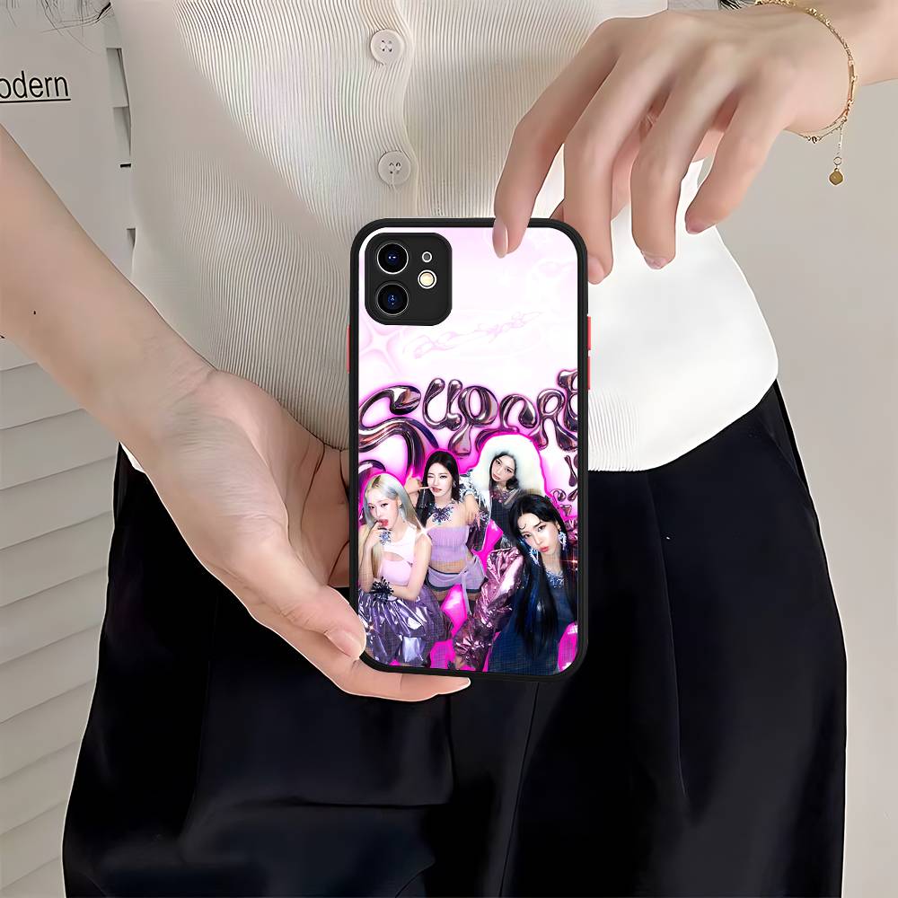KPOP A-aespa For IPhone 11 12 13 14 15 16 Pro Max Plus Matte Translucent Phone Cover