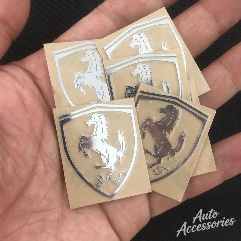 Silver Metal Stickers DIY Self-Adhesive Horse Styling Decor Decals For Ferrari SP3 Spider SF90 F80 Interior Exterior Accessories JG4