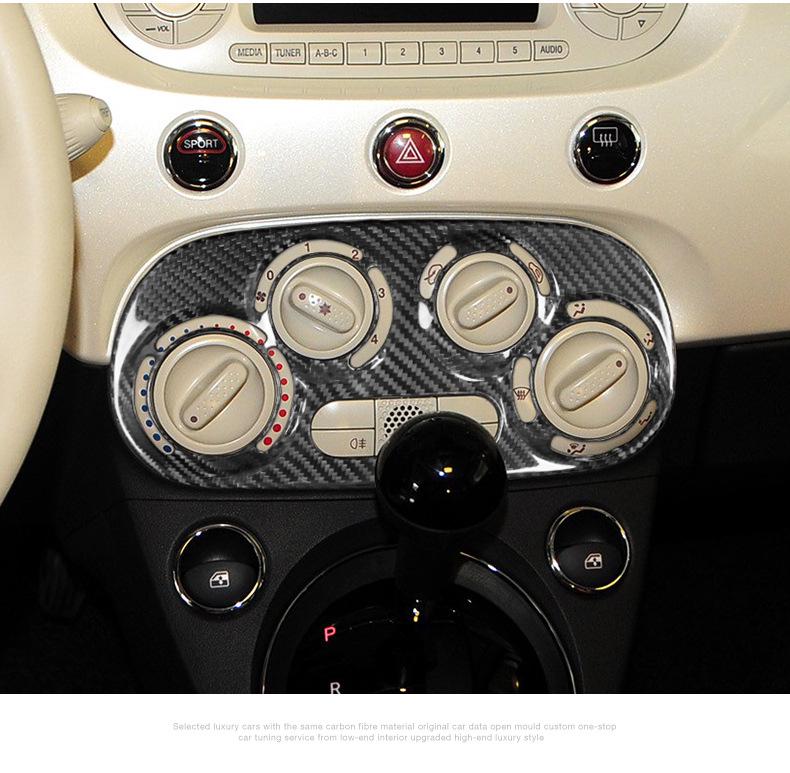 Carbon Fiber AC Switch Frame Sticker for Fiat 500 Interior