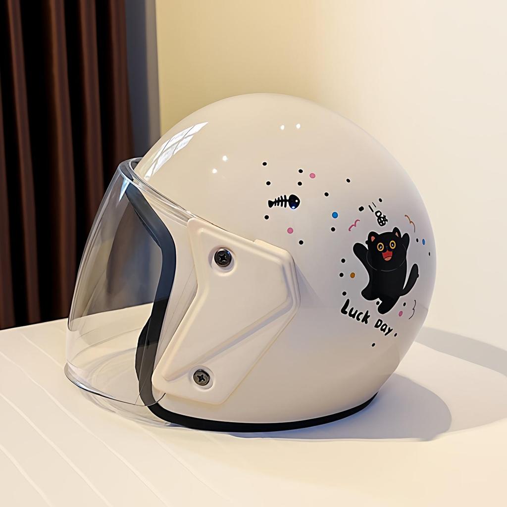 3C Certified Women's Cute Electric Scooter Helmet – Stylish, Sun-Protected, All-Season Safety Gear for Motorcyclists