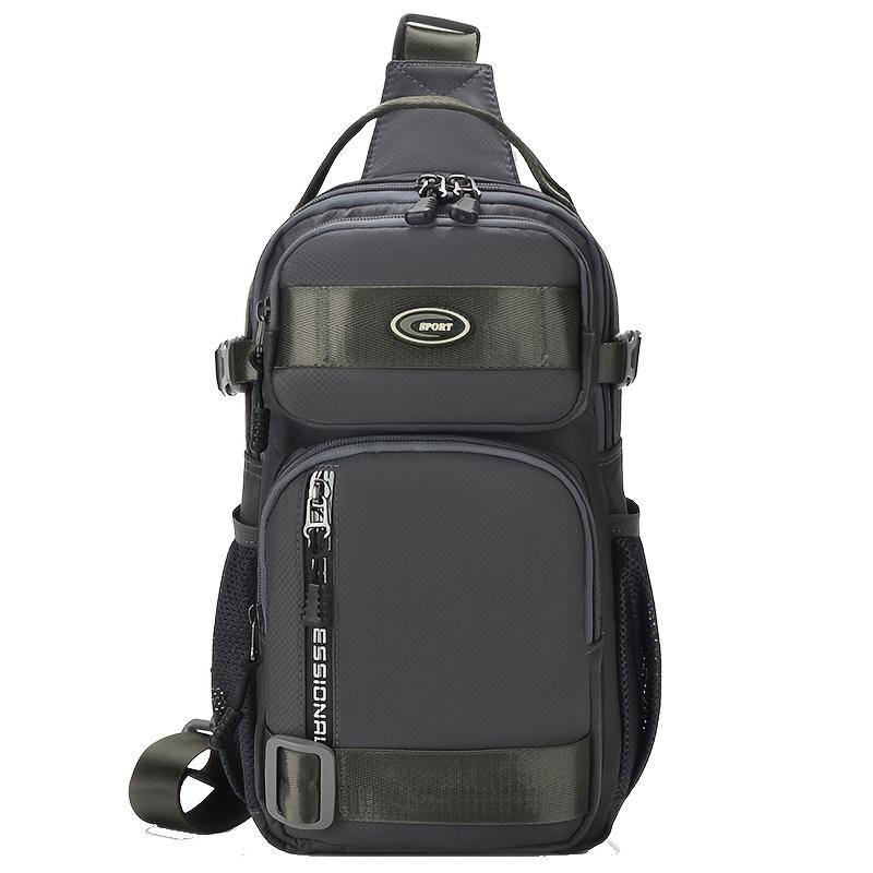 Unisex Sling Backpack Lightweight Nylon Crossbody Bag with Multiple Compartments, Casual Style for Outdoor, Cycling & Everyday Use