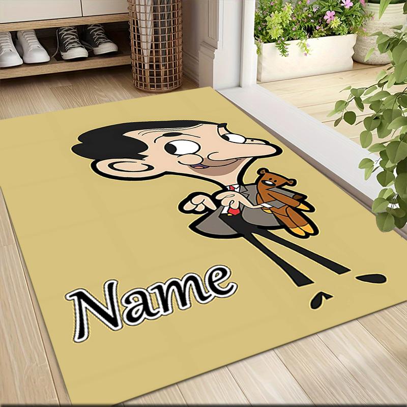 Custom Name Mr. Bean's Adventure Carpet Rug Customizable Soft Washable Anti-Slip Home Living Room Sofa Mats Personalized Rug. 0909292