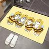 2pcs Cartoon Cat Diatom Mud Floor Mat Bathroom Water Absorption Quick Drying Easy Cleaning Foot Pad Non-slip Mat