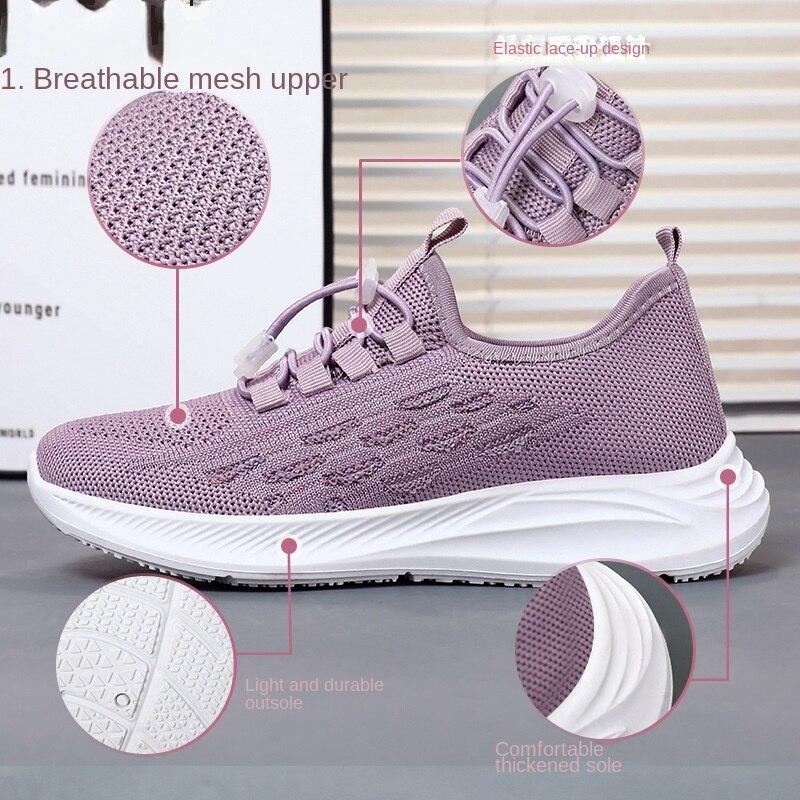 Boty pro ženy 2023 podzimní sportovní obuv pro všechny zápasy pro ženy Ležérní sporty létající pletení běžecké boty