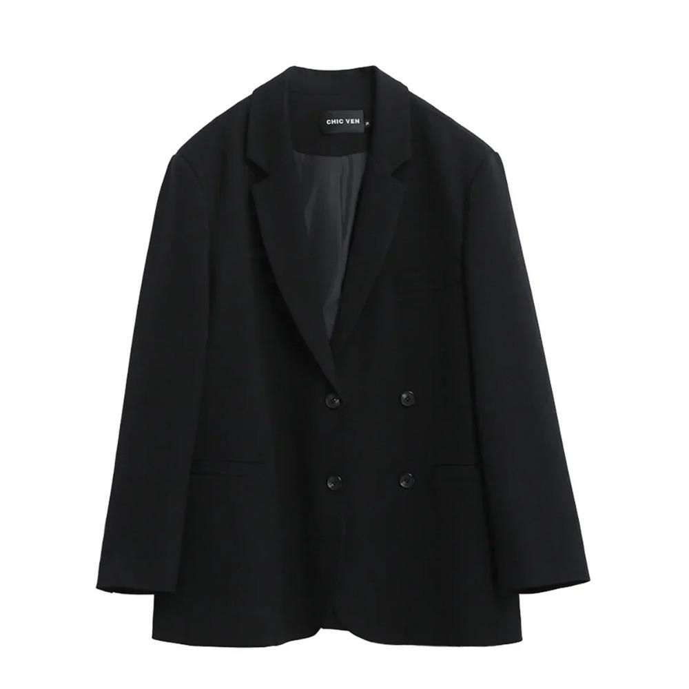 Women's Blazer Casual Solid Long Sleeve Coats Office Lady Elegant Fashion Clothing Spring Autumn