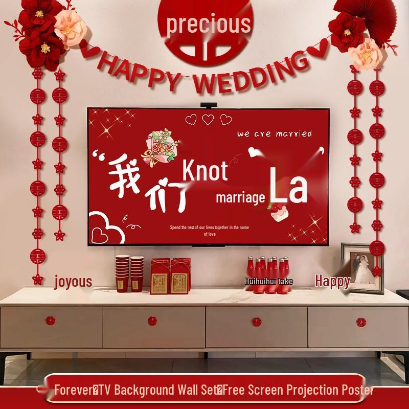 Wedding & Living Room TV Backdrop Decoration Set